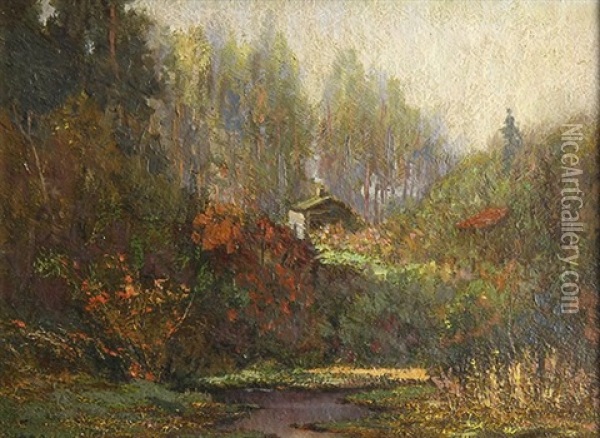 Cabin In The Woods Oil Painting - William Henry Bancroft