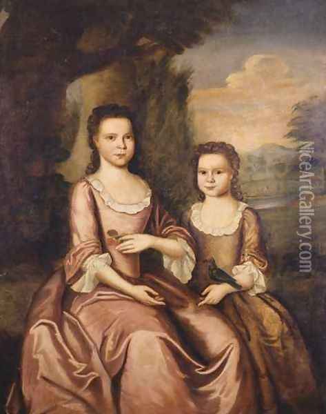 Ann and Sarah Gordon Oil Painting - John Hesselius