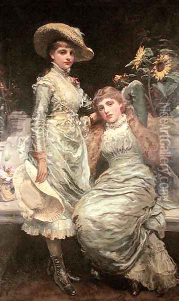 The Two Sisters Oil Painting - James Sant