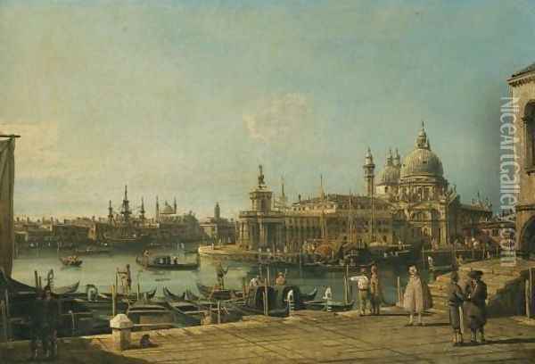 Venice, a View of the Entrance to the Grand Canal with the Church of Santa Maria della Salute Oil Painting - Bernardo Bellotto