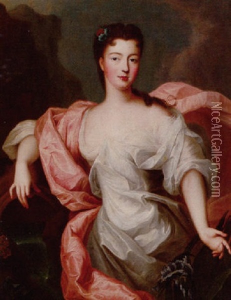 Portrait Of Louise-diane D'orleans, Princesse De Conti As The Goddess Iris Oil Painting - Pierre Gobert