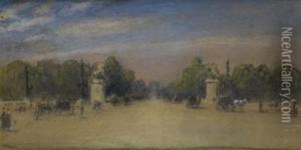 Les Champs-elysees Oil Painting - Siebe Johannes ten Cate