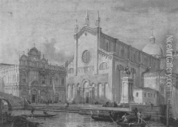 View Of Chiesa, Santi Giovanni E Paolo (san Zanipolo), Venice Oil Painting - Antonietta Brandeis
