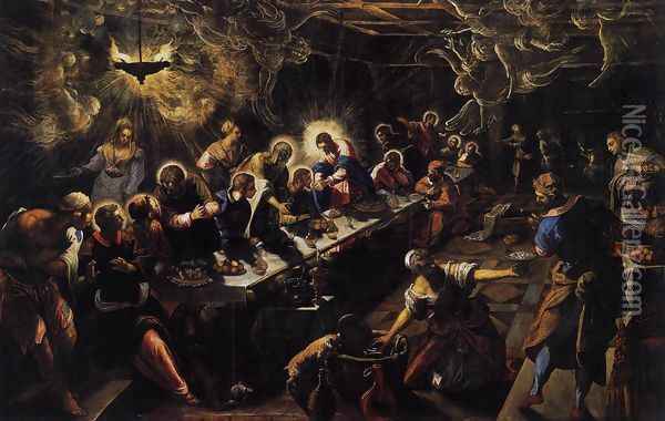 The Last Supper 1592-94 Oil Painting - Jacopo Tintoretto (Robusti)