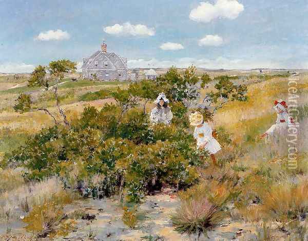 The Bayberry Bush Oil Painting - William Merritt Chase