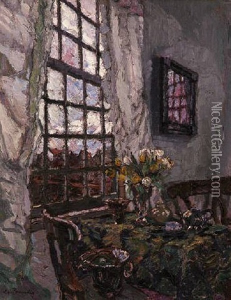 Im Gartenhaus Oil Painting - August Von Brandis