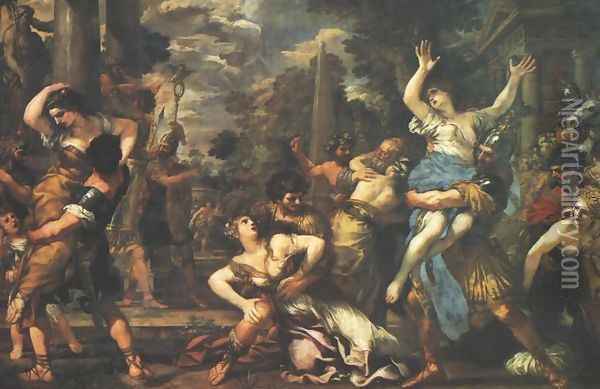 Rape of the Sabine Women Oil Painting - Pietro Da Cortona (Barrettini)