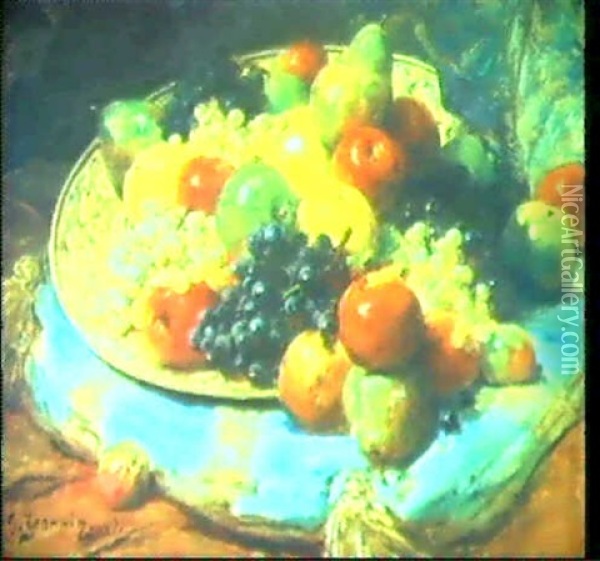 Grosses Fruchtestilleben Oil Painting - Georges Jeannin