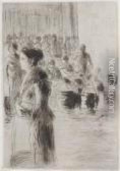 La Bonne Faisant Son Marche. Oil Painting - Camille Pissarro