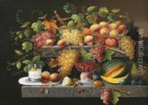 Still Life Of Fruit Oil Painting - Severin Roesen