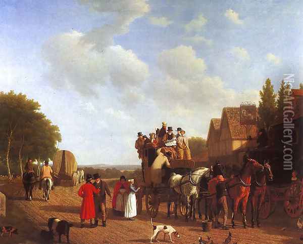 The Last Stage On The Portsmouth Road Oil Painting - Jacques Laurent Agasse