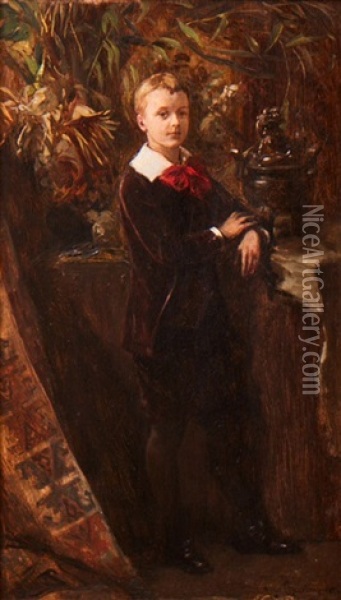 Der Kleine Baron Oil Painting - Hugo Charlemont