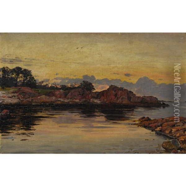 Partie Fra Svenske Kyst Oil Painting - Frederik Julius August Winther