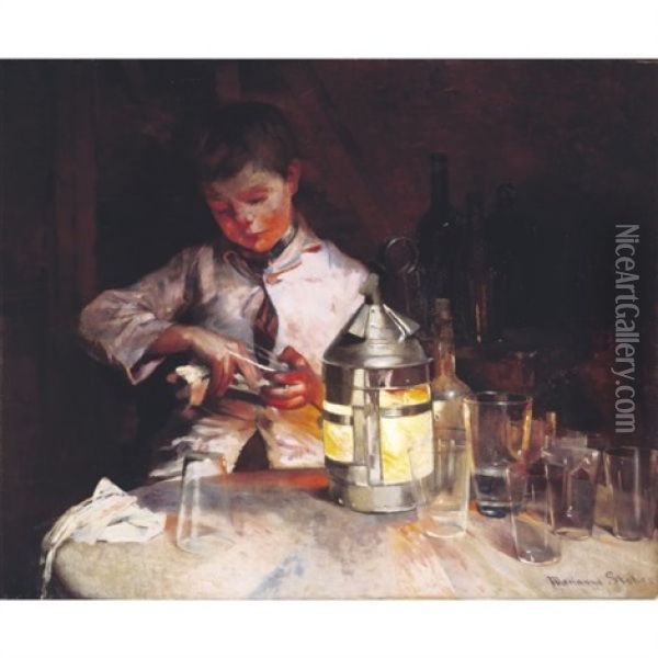 Lantern Light Oil Painting - Marianne (Preindlsberger) Stokes