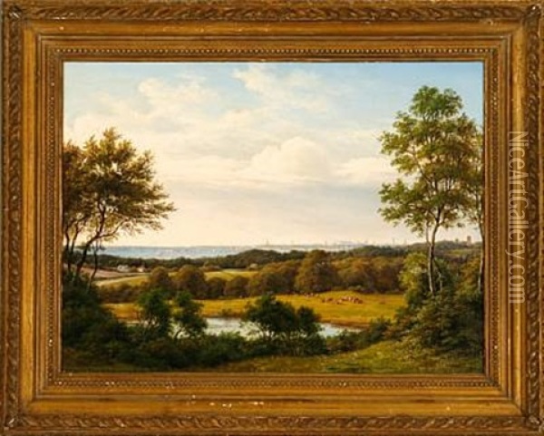 View Of Copenhagen Oil Painting - Frederik Christian Jacobsen Kiaerskou