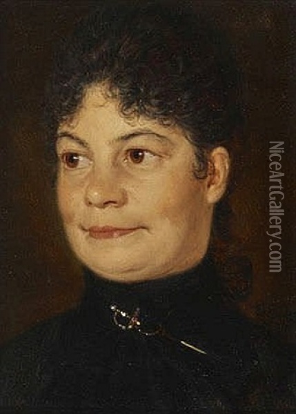 Damenbildnis Oil Painting - Eduard von Gruetzner
