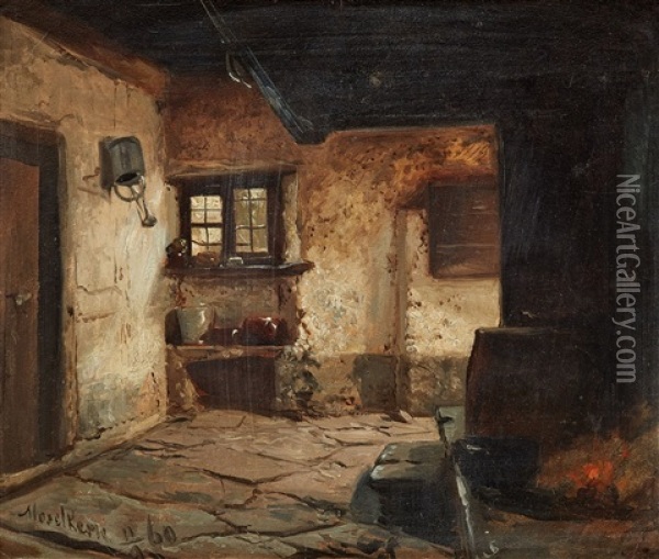 Moselkern Oil Painting - Carl Wilhelm Huebner