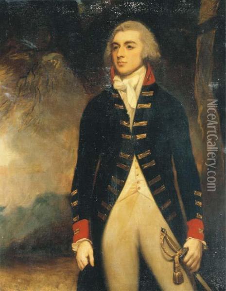 Portrait Of William Augustus, 3rd Earl Of De La Warr (1757-1783),three-quarter-length Oil Painting - George Romney