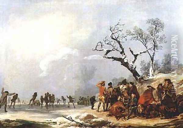 Skating Scene Oil Painting - Philip Jacques de Loutherbourg