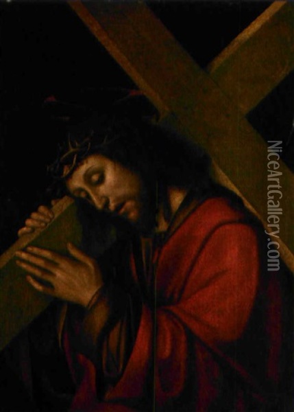 Cristo Portacroce Oil Painting - Gian-Francesco de Maineri