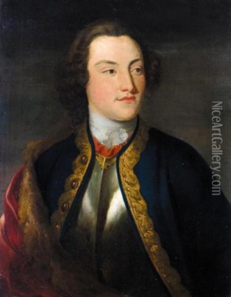Portrait Of A Gentleman (william Augustus, Duke Of Cumberland?) Oil Painting - Arthur Pond