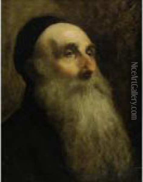 Portrait Of A Rabbi Oil Painting - Sir Hubert von Herkomer