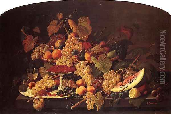 Still Life with Fruit Date unknown 4 Oil Painting - Severin Roesen