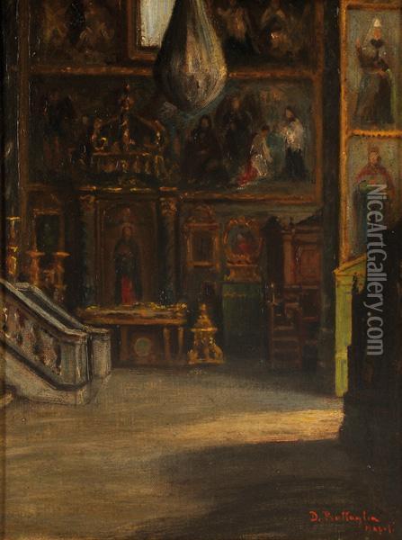 Interno Di Chiesa Oil Painting - Domenico Battaglia