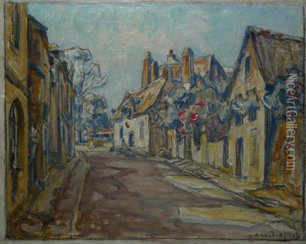 Rue De Village Oil Painting - Germain David-Nillet