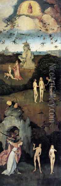 Triptych of Haywain (left wing-1) 1500-02 Oil Painting - Hieronymous Bosch