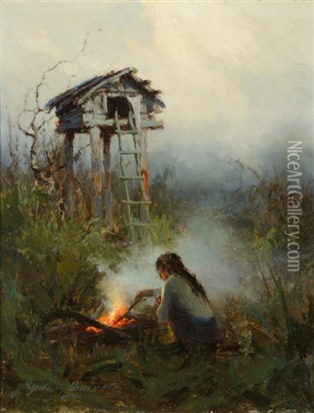 Winter Cache Oil Painting - Sydney Mortimer Laurence
