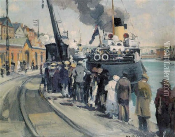 Depart Du Paquebot Pour New Haven, Dieppe Oil Painting - Jacques-Emile Blanche