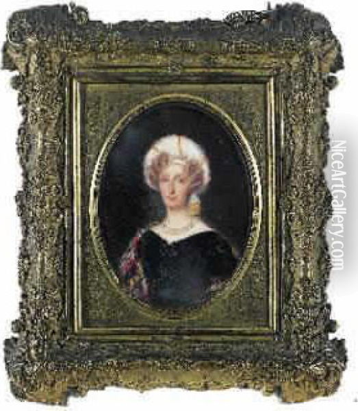 Portrait De La Reine Oil Painting - Maxime David
