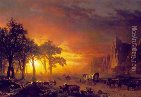 Emigrants Crossing the Plains Oil Painting - Albert Bierstadt