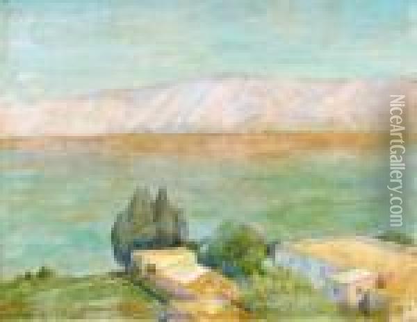 A View Of The Kinneret Oil Painting - Hermann Struck
