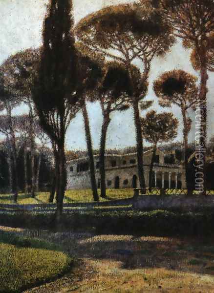 Pineta di Villa Borghese in Rome Oil Painting - Aleksander Gierymski