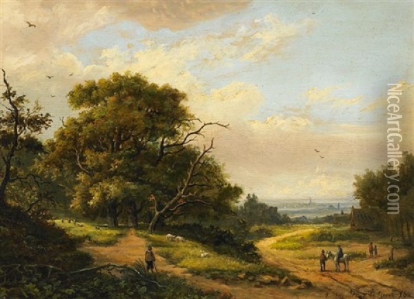 Hollandische Landschaft Oil Painting - Frans Arnold Breuhaus de Groot
