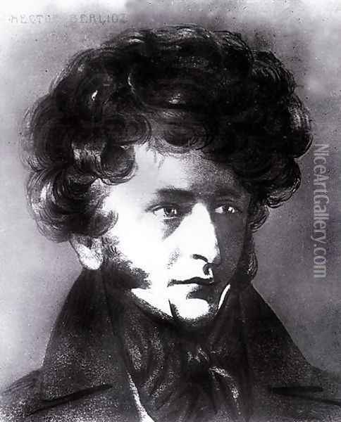 Portrait of Hector Berlioz 1803-69 Oil Painting - Emile Signol