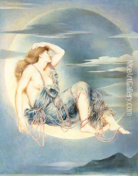 Luna Oil Painting - Evelyn Pickering De Morgan