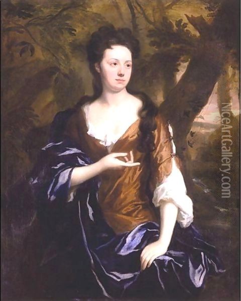 Portrait Of Mrs. Fisher Of Packington, Warwick Oil Painting - Sir Godfrey Kneller