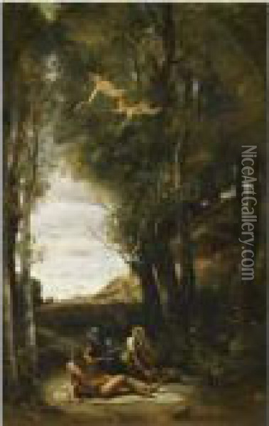 Saint Sebastien Secouru Par Les Saintes Femmes Oil Painting - Jean-Baptiste-Camille Corot