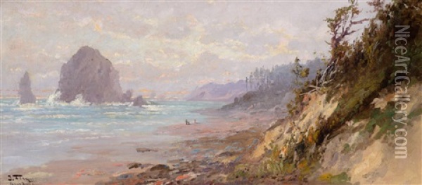 Cannon Beach, Oregon Oil Painting - John Fery