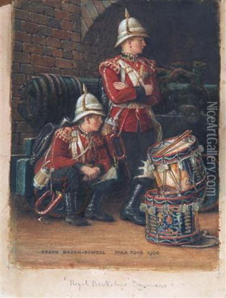 Drummer Boys Of The Royal Berkshire Regiment Oil Painting - Frank Smyth Baden-Powell