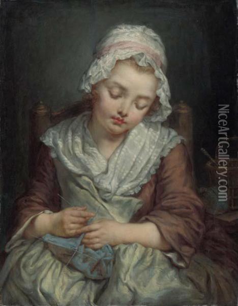 La Dormeuse Oil Painting - Jean Baptiste Greuze