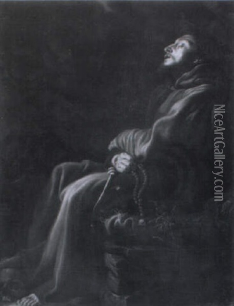 St. Francois D'assise En Extase Oil Painting - Domenico Piola