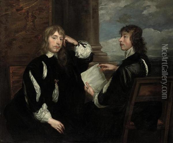 Portrait Of Thomas Killigrew And William, Lord Crofts Oil Painting - Sir Anthony Van Dyck