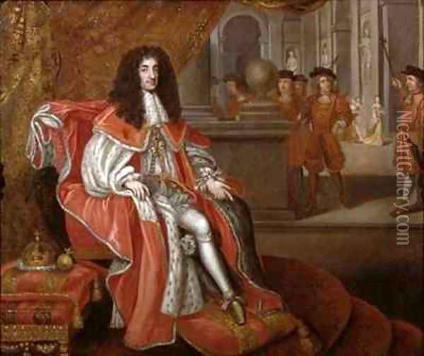 Charles II at Court 2 Oil Painting - Henri Gascard