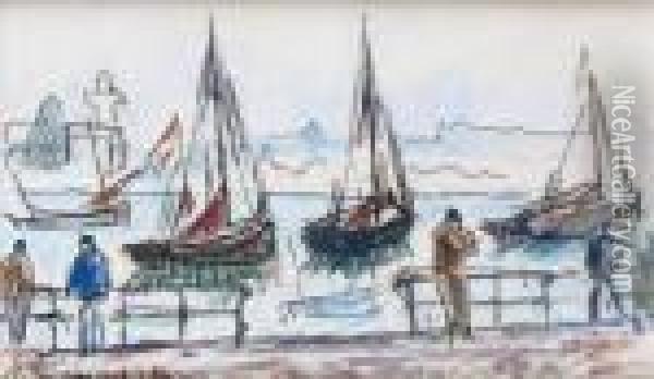 Bateaux De Peche Dans Le Port Oil Painting - Paul Signac