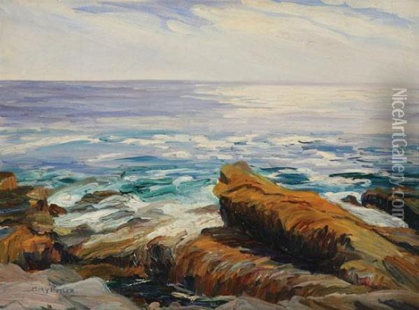 Jutting Rocks Oil Painting - Mary Cable Butler