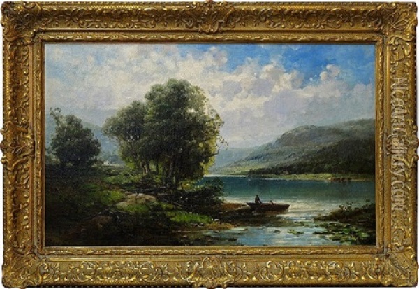 A Spring Morning On The Delaware Oil Painting - Andrew Melrose